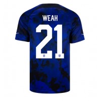 Fotbalové Dres Spojené státy Timothy Weah #21 Venkovní MS 2022 Krátký Rukáv